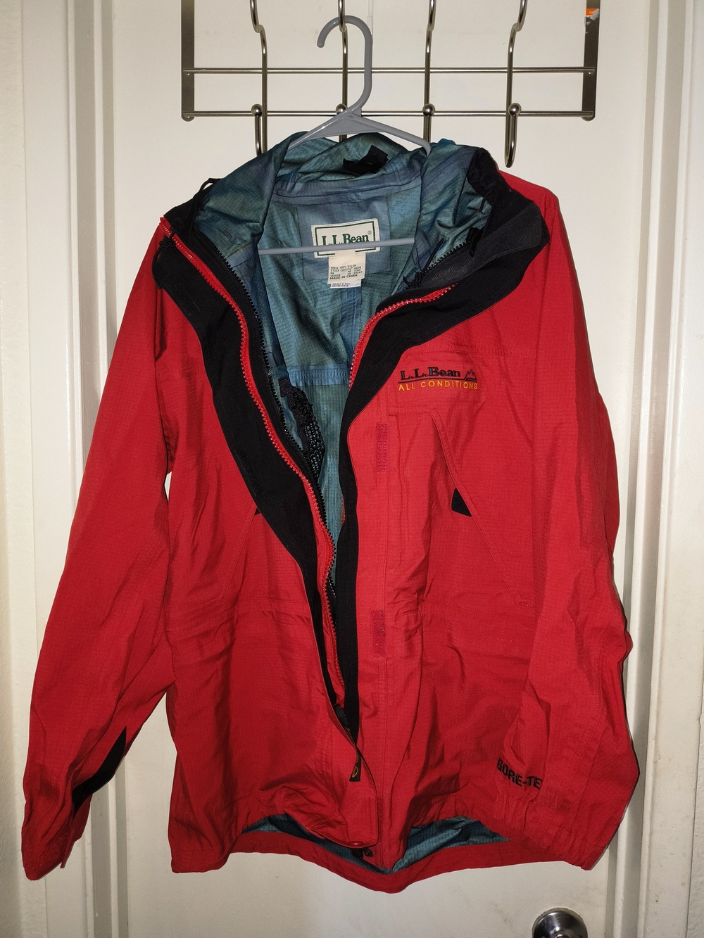 Vintage 90s L.L. Bean Red and Black Gore-Tex Utility Jacket All Conditions